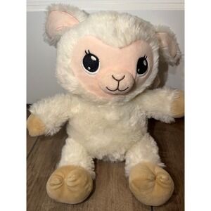 Lullabrites Musical Lamb Plush White Tan Sheep Plays 3 Lullabies Bedtime Toy
